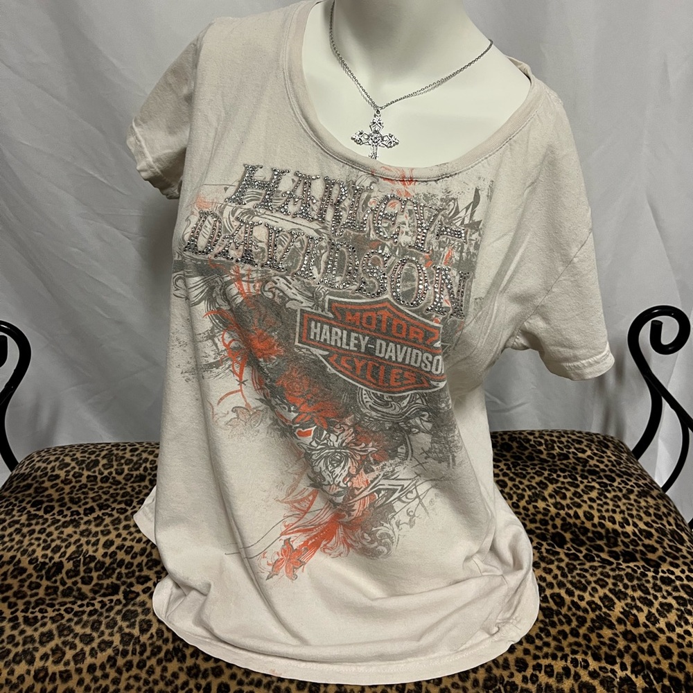 Harley Davidson 2000s Rhinestone Graphic Tee